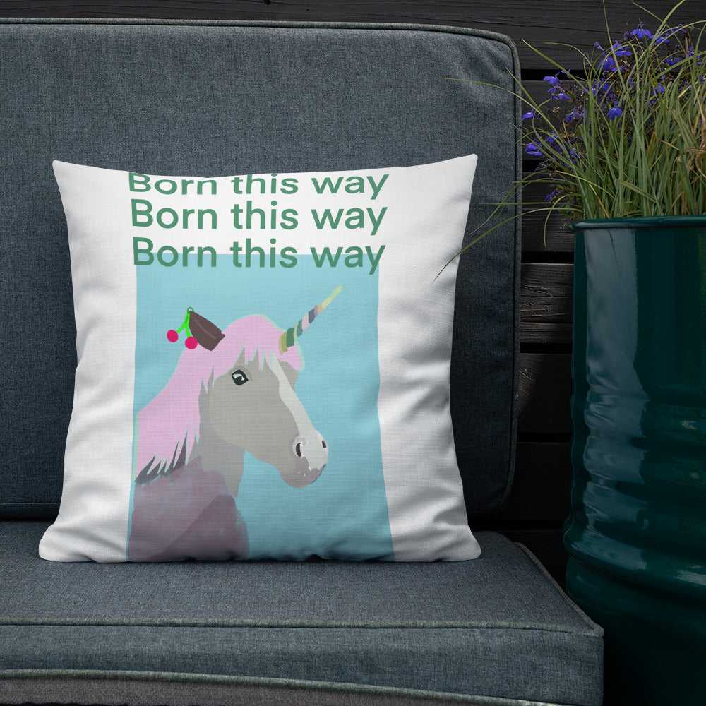 Unicorn top throw pillow