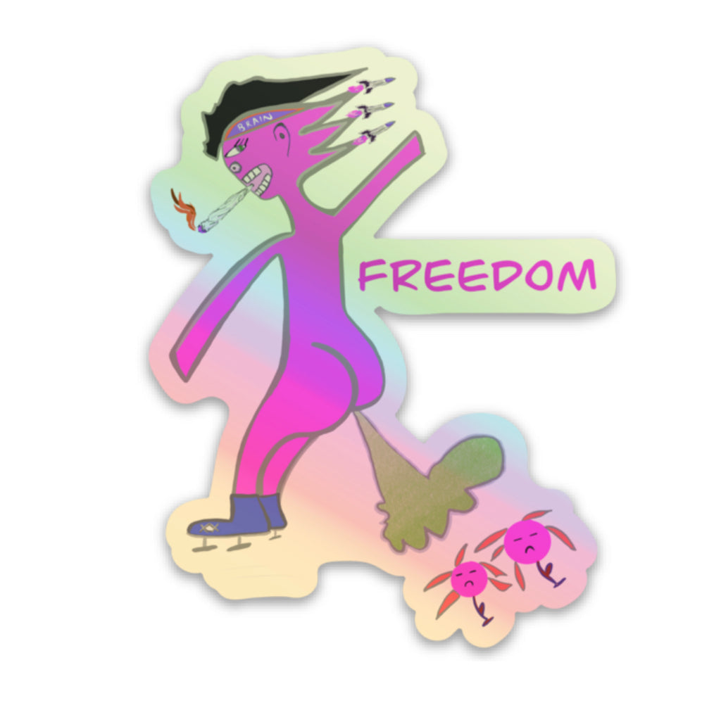 Freedom Holographic Sticker
