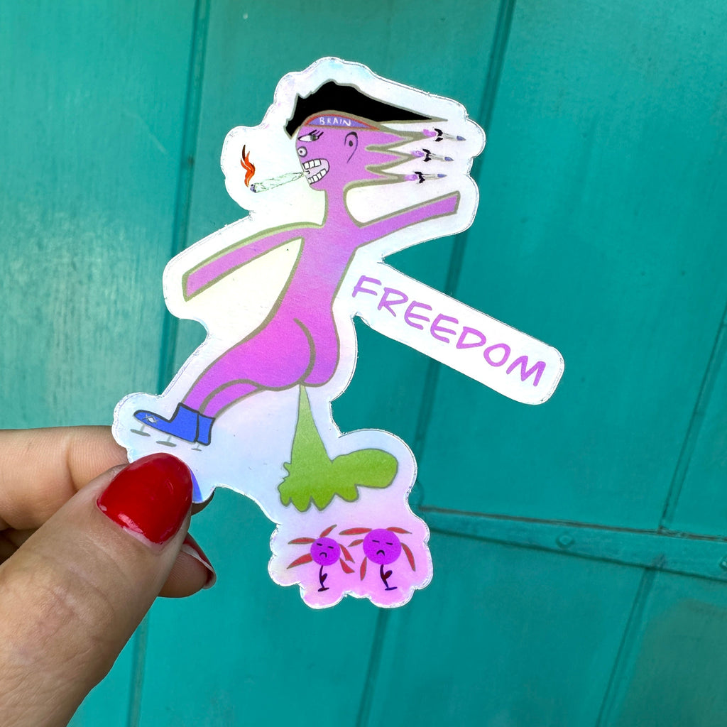 Freedom Holographic Sticker