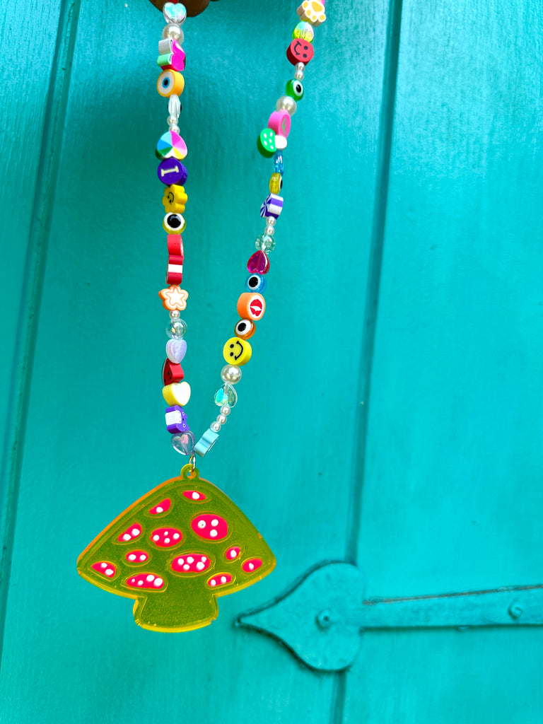 Mushroom resin handmade necklaces, 4 colors