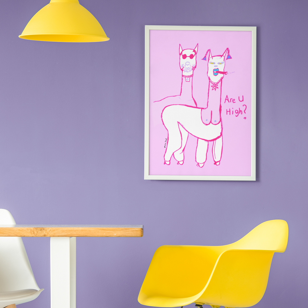 Are You High? Lama Prints (PINK COLOR)